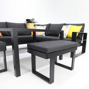 Hayman Corner Lounge Setting with Footstools - Black