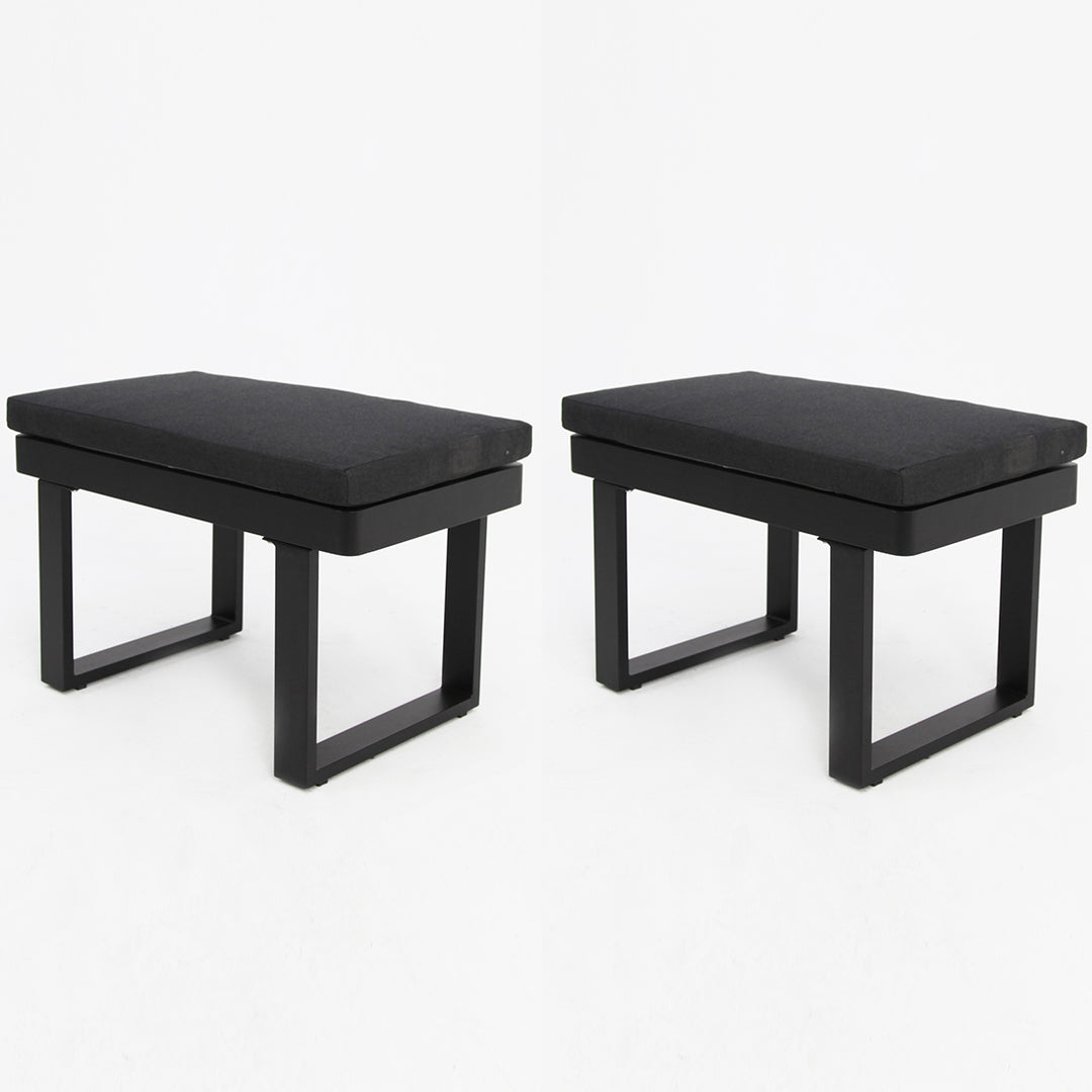 Quaynor Black Footstool set of 2