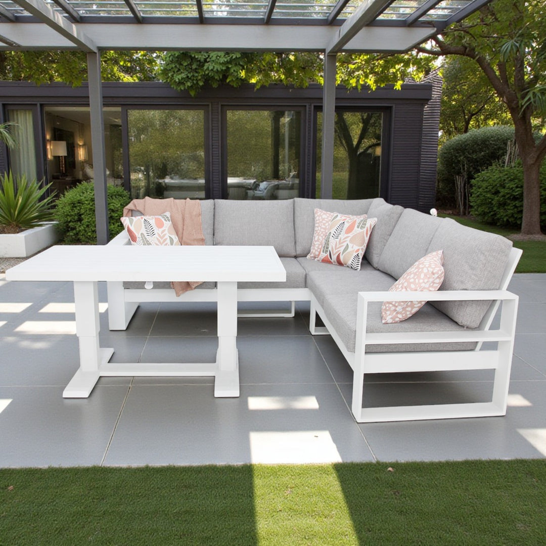 Hayman Holste Corner Lounge Setting without Footstools - White