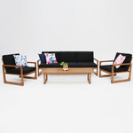 Load image into Gallery viewer, Qube 4pc Timber Lounge Setting - Black
