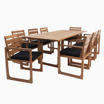 Load image into Gallery viewer, Qube 9pc Timber Dining Setting - Black
