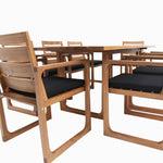 Load image into Gallery viewer, Qube 9pc Timber Dining Setting - Black
