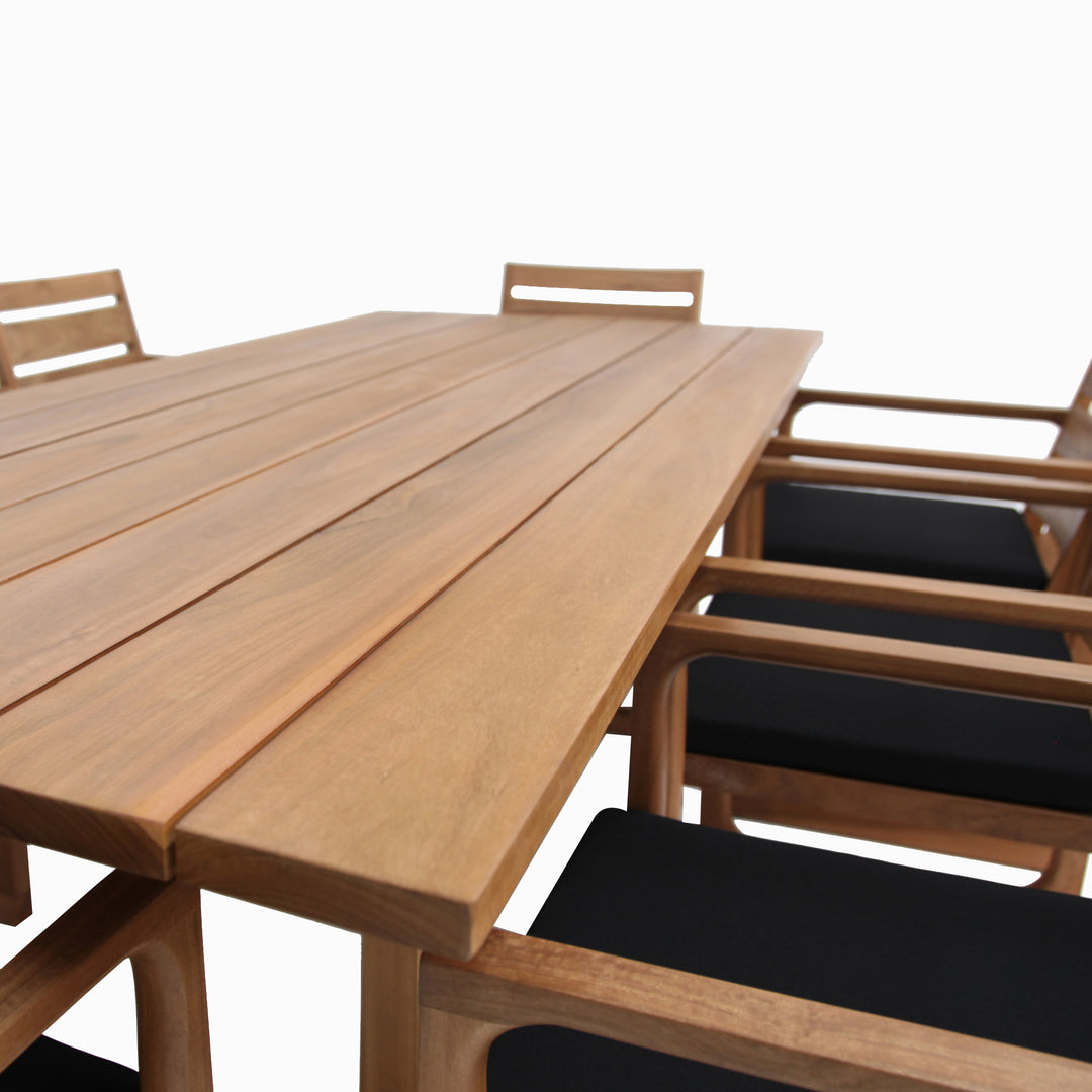 Qube 9pc Timber Dining Setting - Black