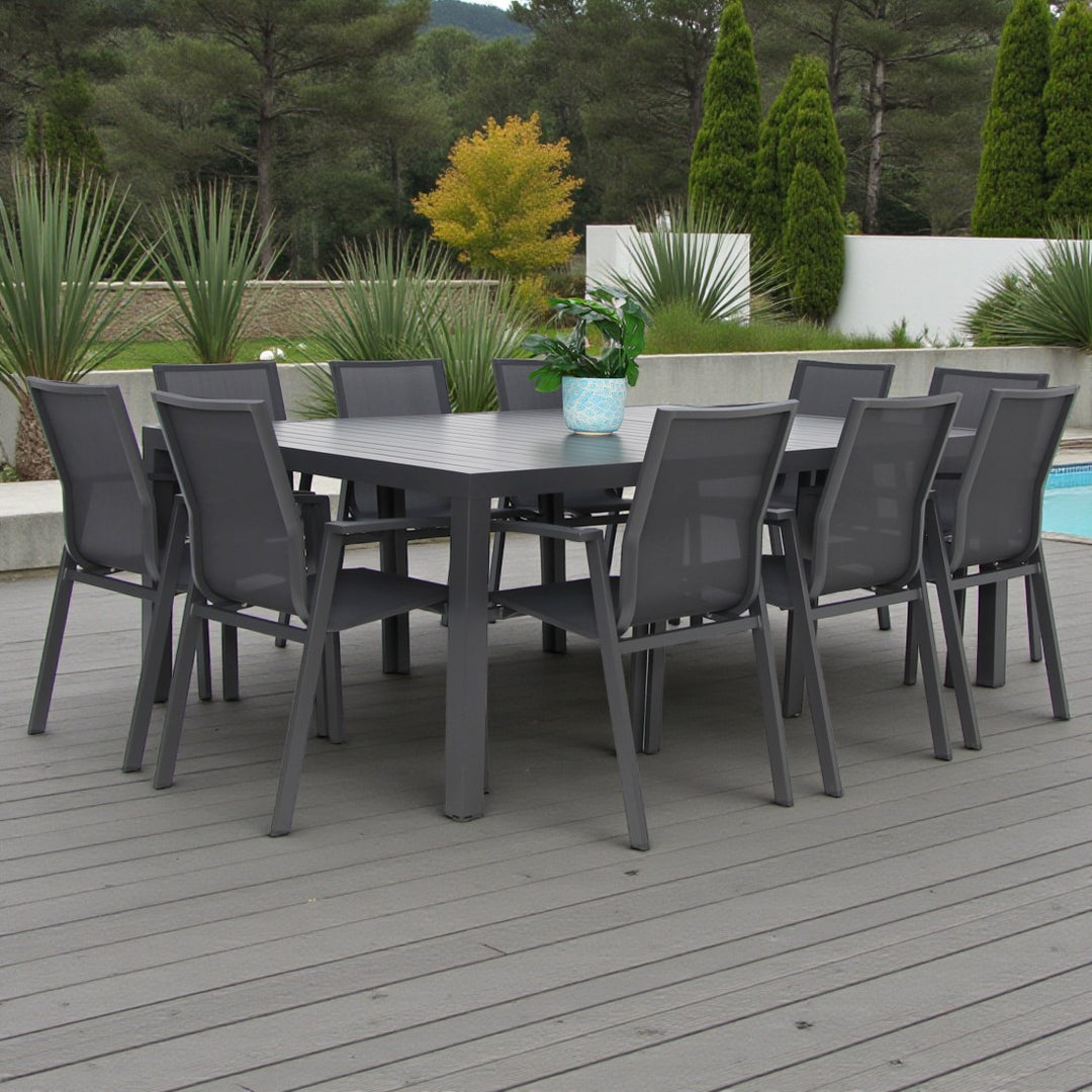 Queensville 11pc Deluxe Dining Setting - Gunmetal