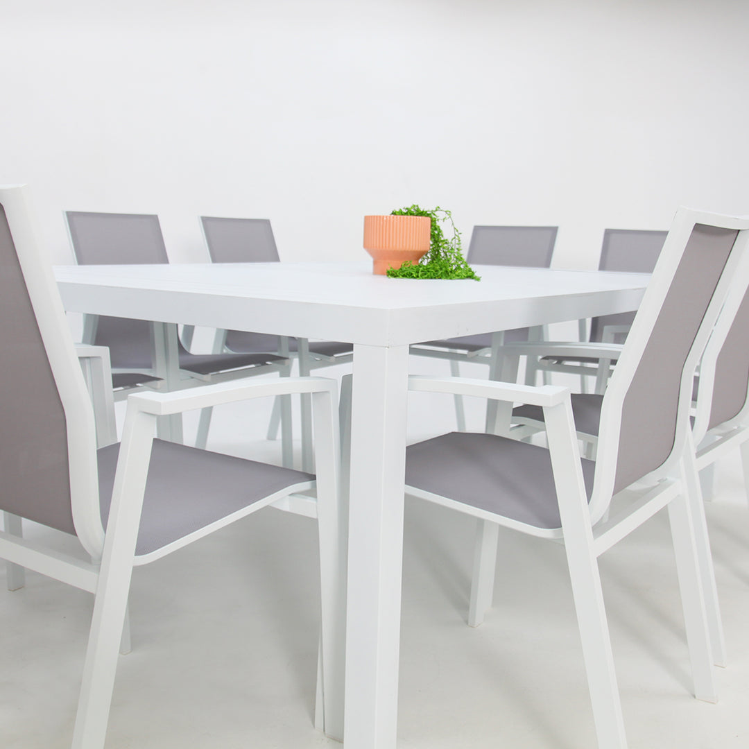 Queensville 11pc Deluxe Dining Setting - White