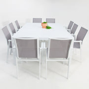 Queensville 11pc Deluxe Dining Setting - White