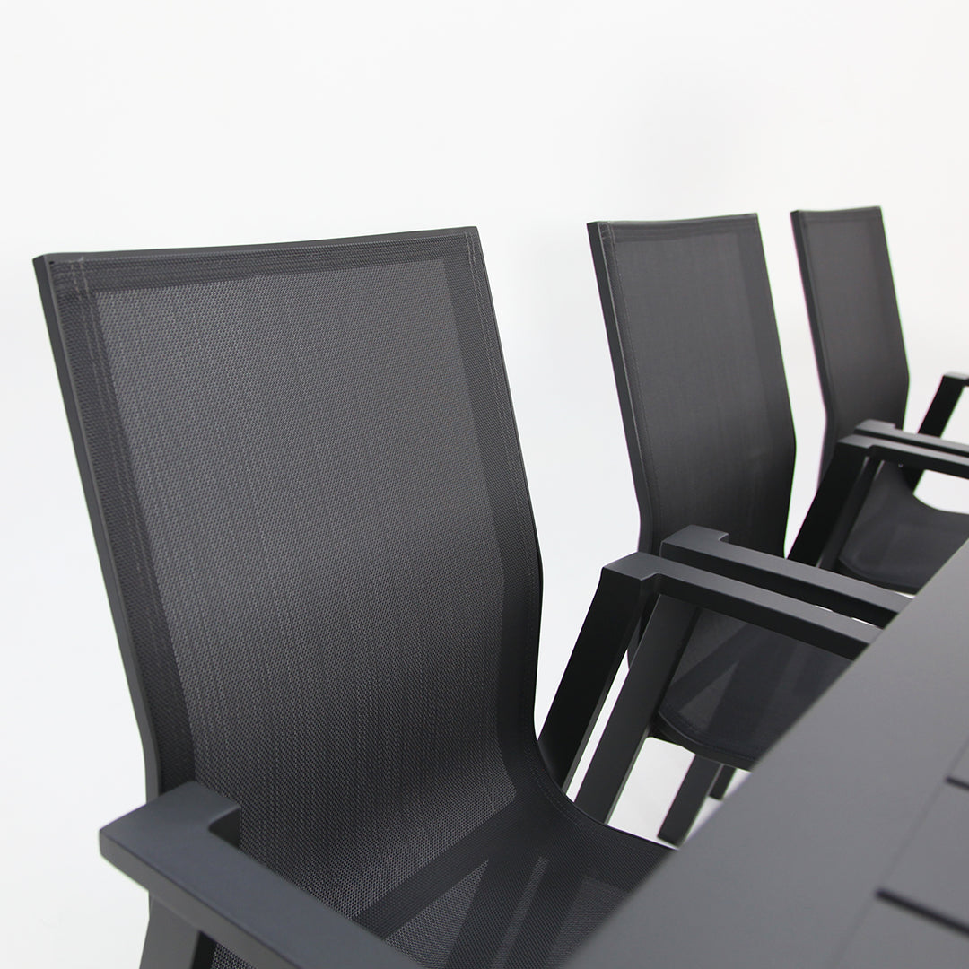 Queensville 9pc Deluxe Dining Setting - Gunmetal