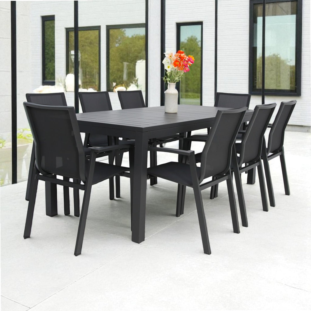 Queensville 9pc Deluxe Dining Setting - Gunmetal