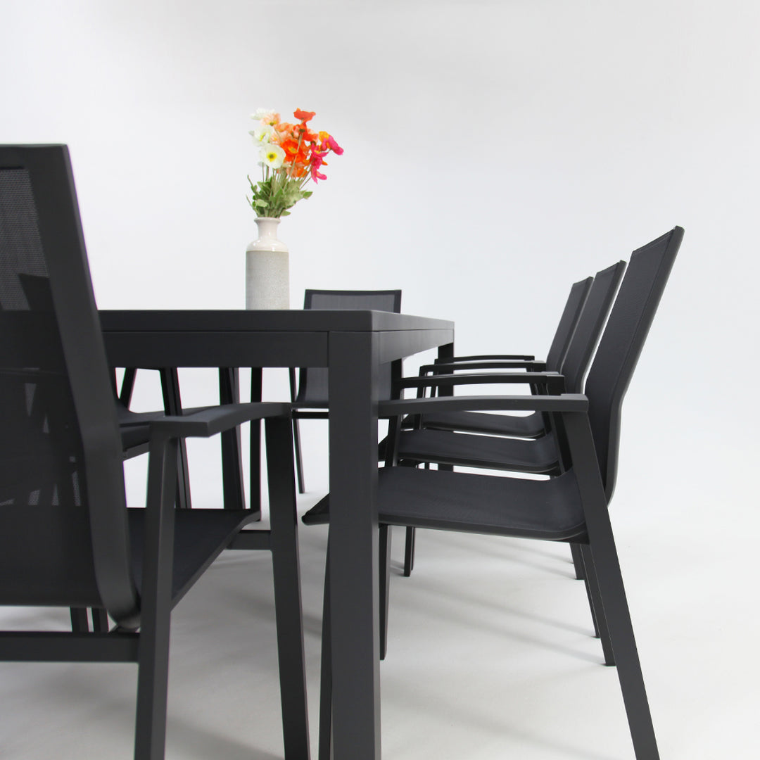 Queensville 9pc Deluxe Dining Setting - Gunmetal