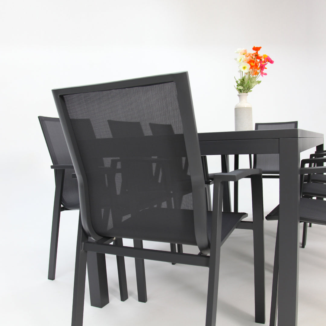 Queensville 9pc Deluxe Dining Setting - Gunmetal