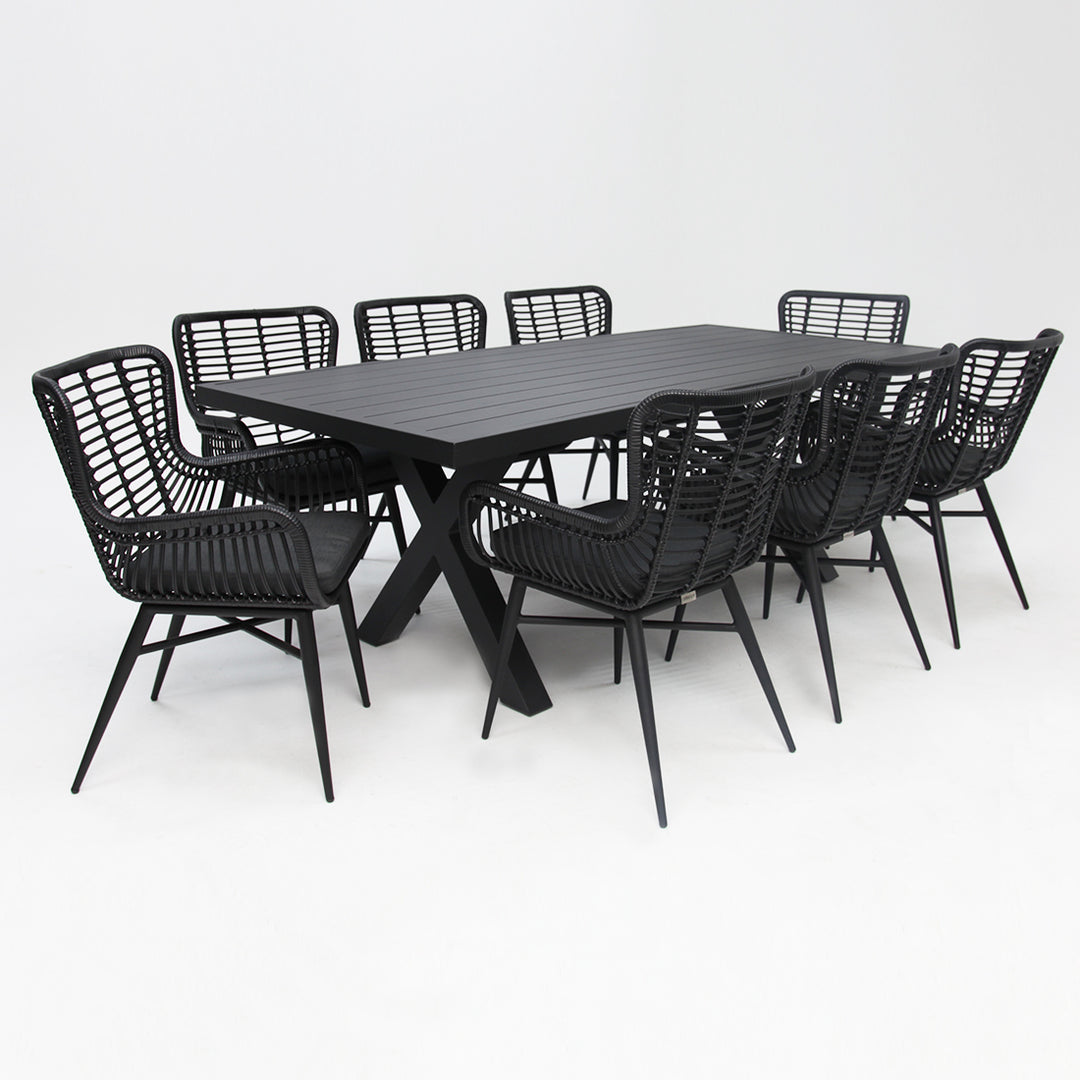 Ravenne Astrid 9pc Dining Setting - Black
