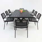 Load image into Gallery viewer, Ravenne Bahamas 9pc Dining Setting - Black
