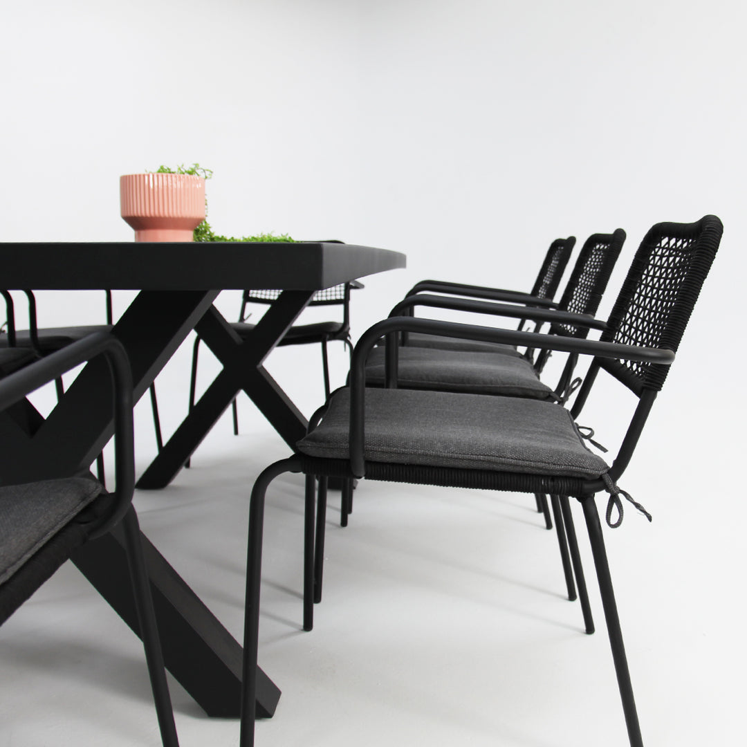 Ravenne Bahamas 9pc Dining Setting - Black