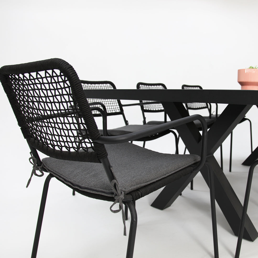 Ravenne Bahamas 9pc Dining Setting - Black