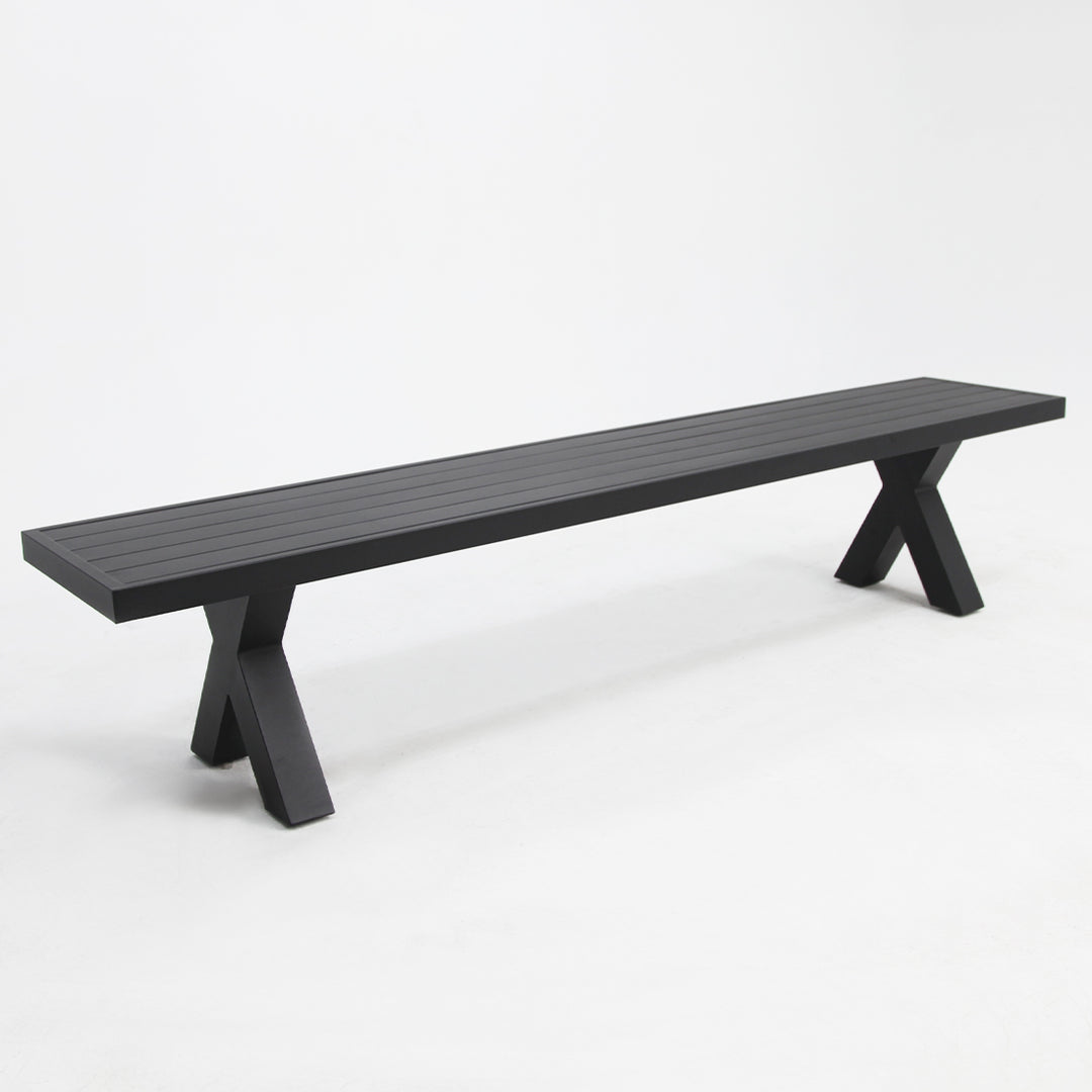 Ravenne Albenga 7pc Dining and Bench Setting - Black
