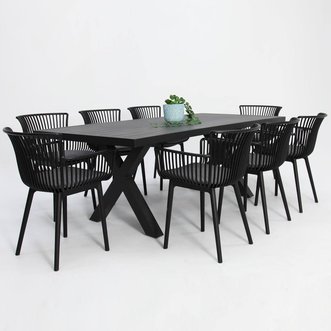 Ravenne Canela 9pc Dining Setting - Black