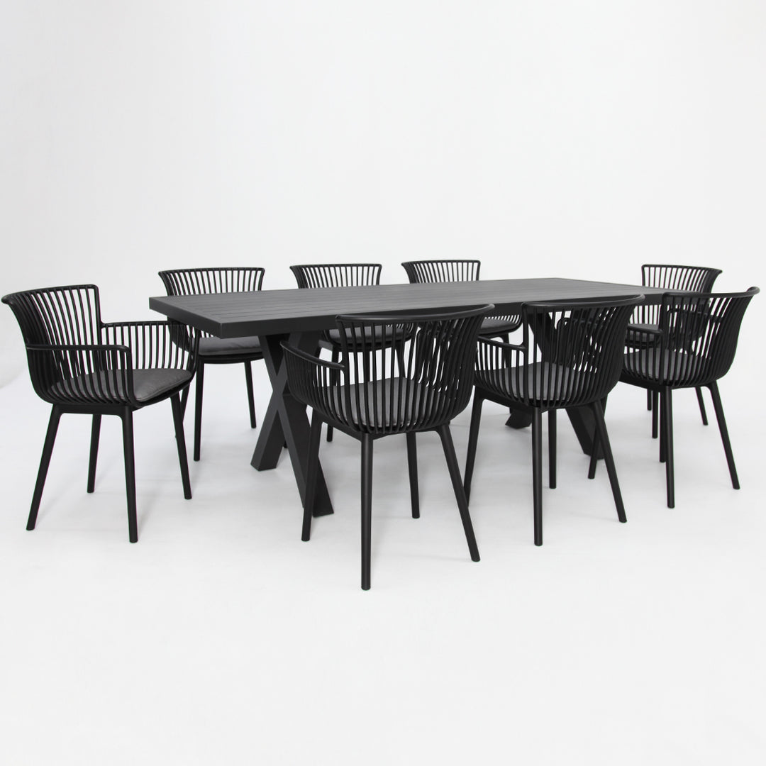 Ravenne Canela 9pc Dining Setting - Black