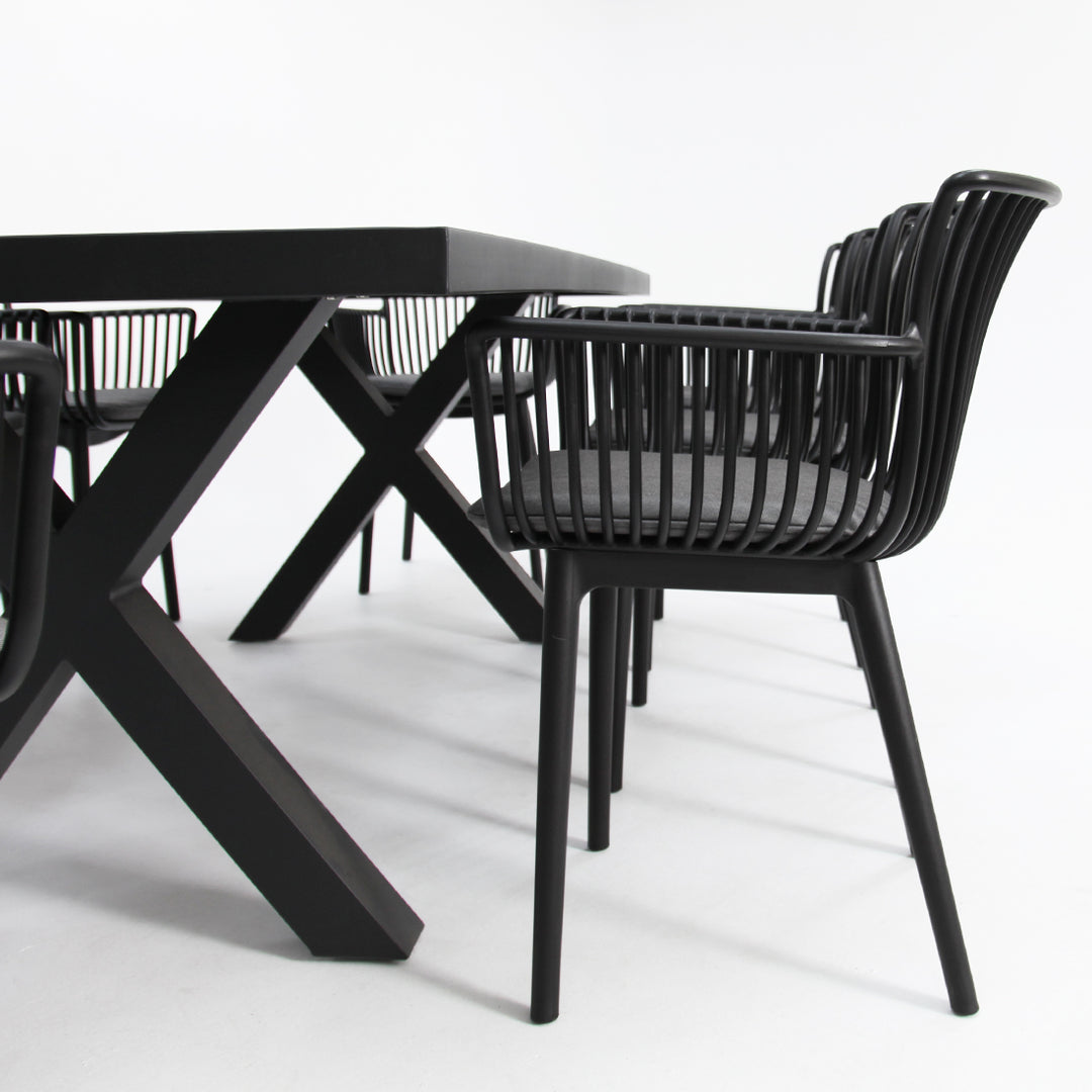 Ravenne Canela 9pc Dining Setting - Black