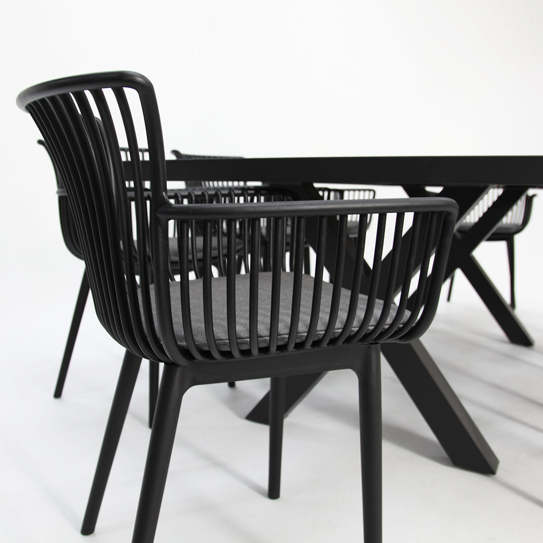 Ravenne Canela 9pc Dining Setting - Black