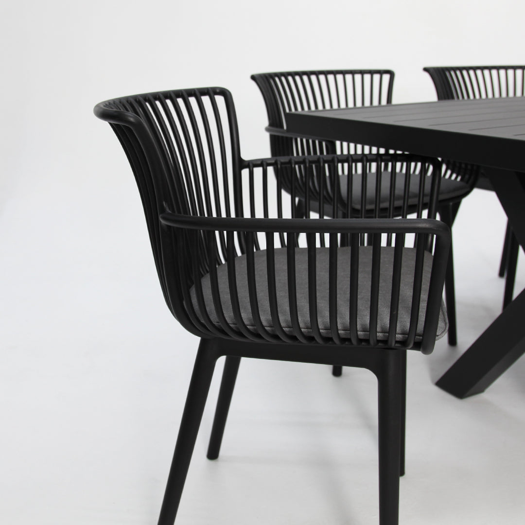 Ravenne Canela 9pc Dining Setting - Black