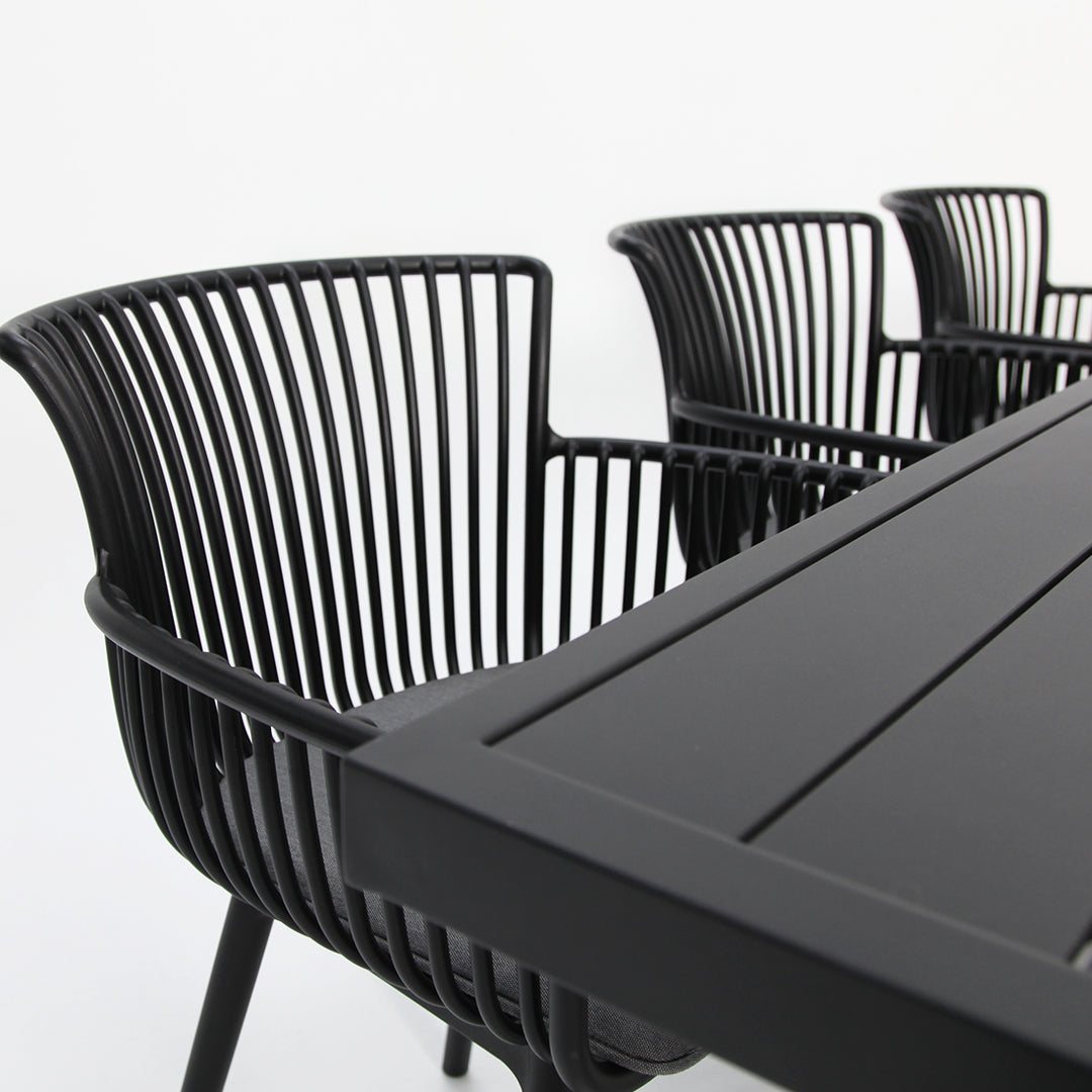 Ravenne Canela 9pc Dining Setting - Black