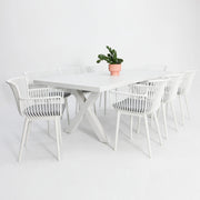Ravenne Canela 9pc Dining Setting - White