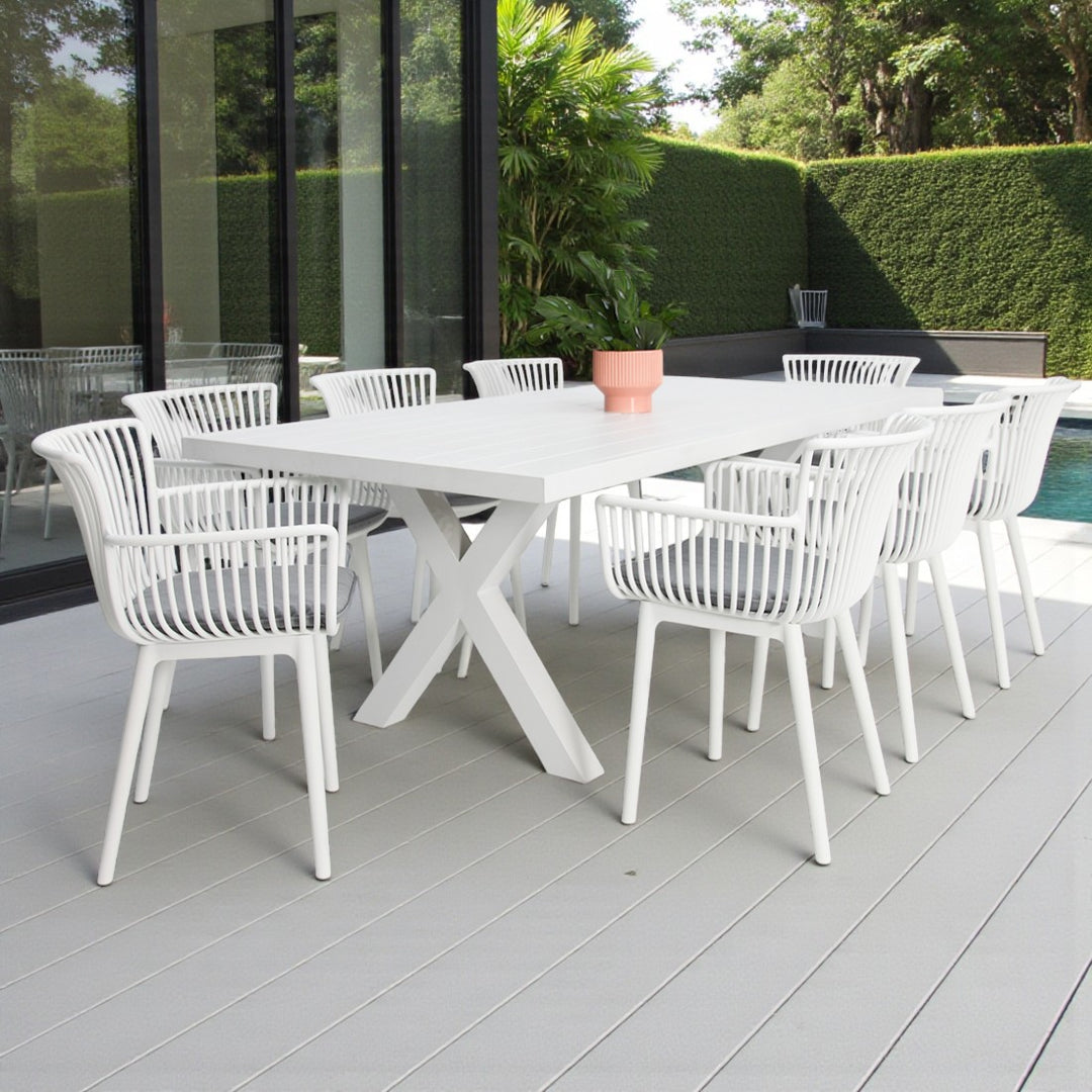 Ravenne Canela 9pc Dining Setting - White