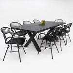 Load image into Gallery viewer, Ravenne Fantail 9pc Dining Setting - Black
