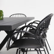 Ravenne Fantail 9pc Dining Setting - Black