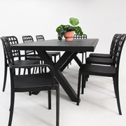 Ravenne Frankie 9pc Dining Setting with 2 x Armchairs - Black