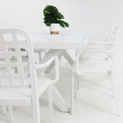 Ravenne Frankie 9pc Armchair Dining Set - White
