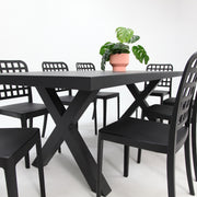 Ravenne Frankie 9pc Armless Dining Set - Black