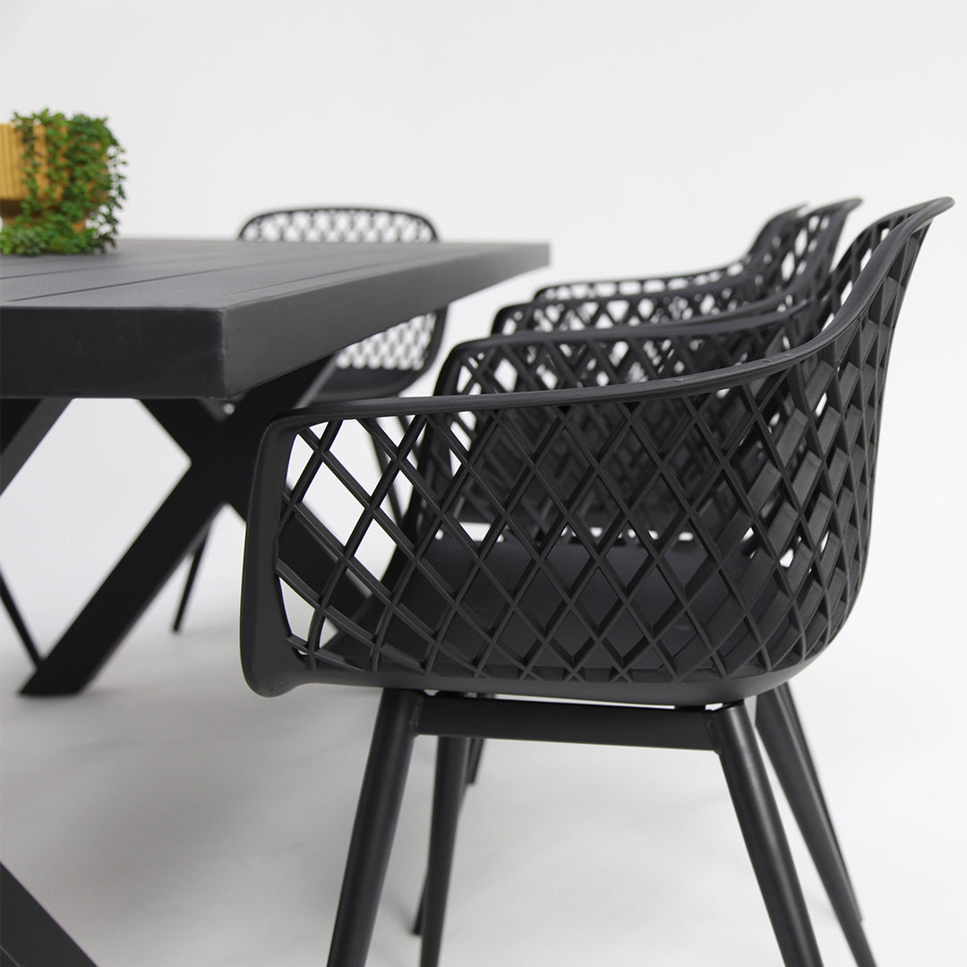 Ravenne Java 9pc Dining Setting - Black