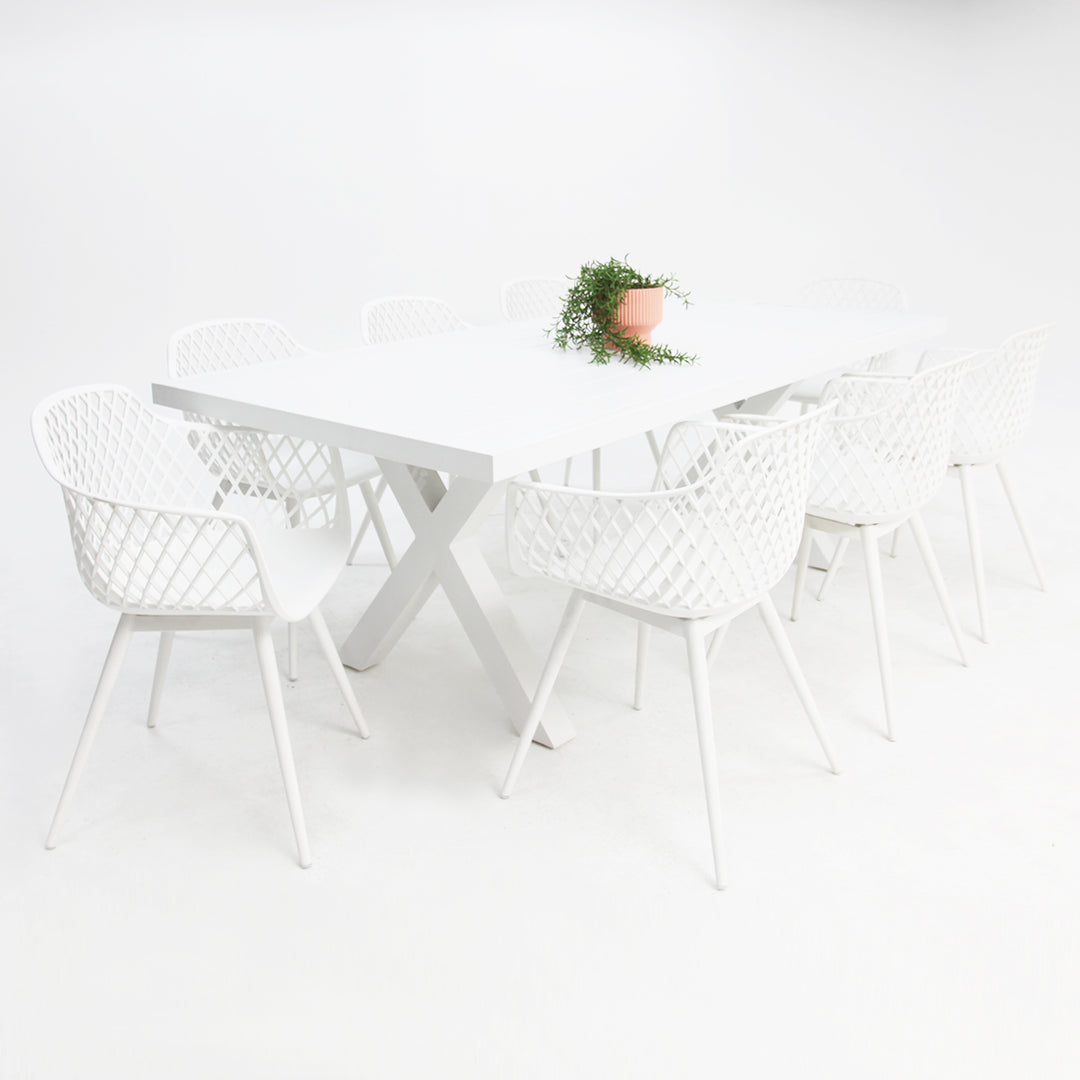 Ravenne Java 9pc Dining Setting - White