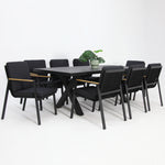 Load image into Gallery viewer, Ravenne Milton 9pc Dining Setting - Black
