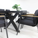 Load image into Gallery viewer, Ravenne Milton 9pc Dining Setting - Black
