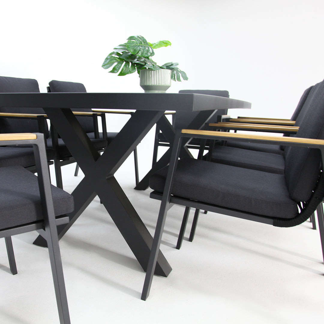 Ravenne Milton 9pc Dining Setting - Black