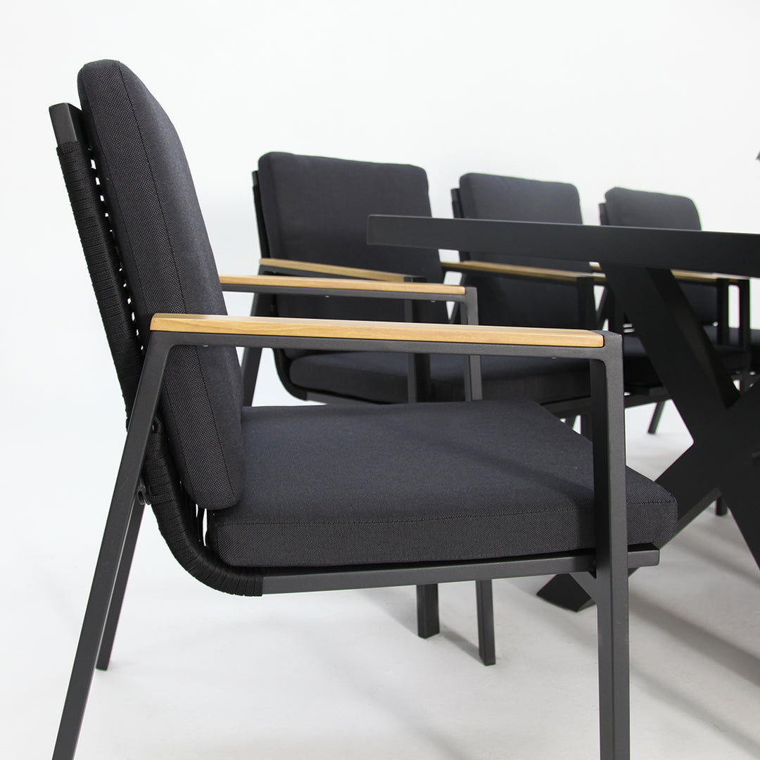 Ravenne Milton 9pc Dining Setting - Black