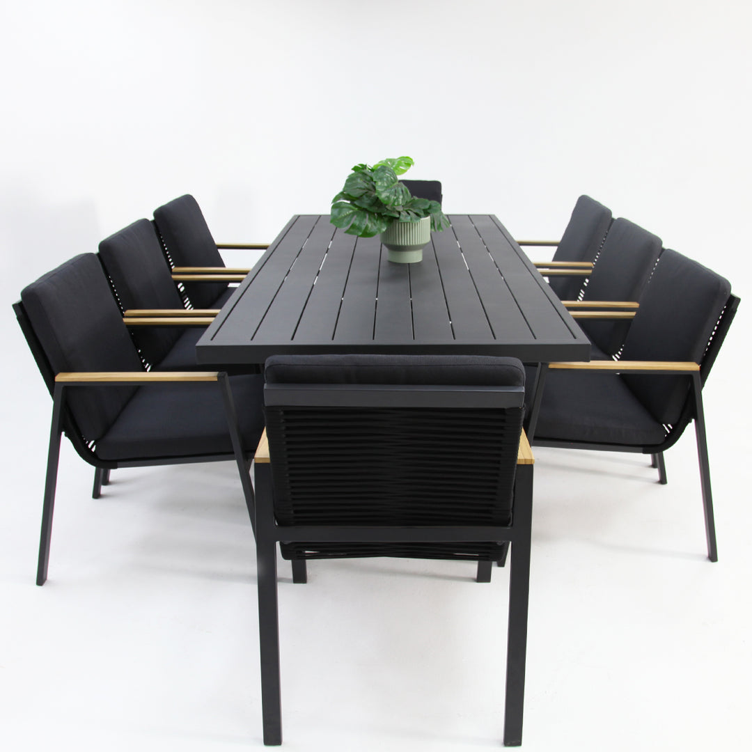 Ravenne Milton 9pc Dining Setting - Black