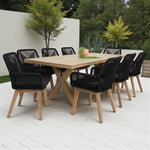 Load image into Gallery viewer, Ravenne Albenga 9pc Dining Setting - Natural/Black
