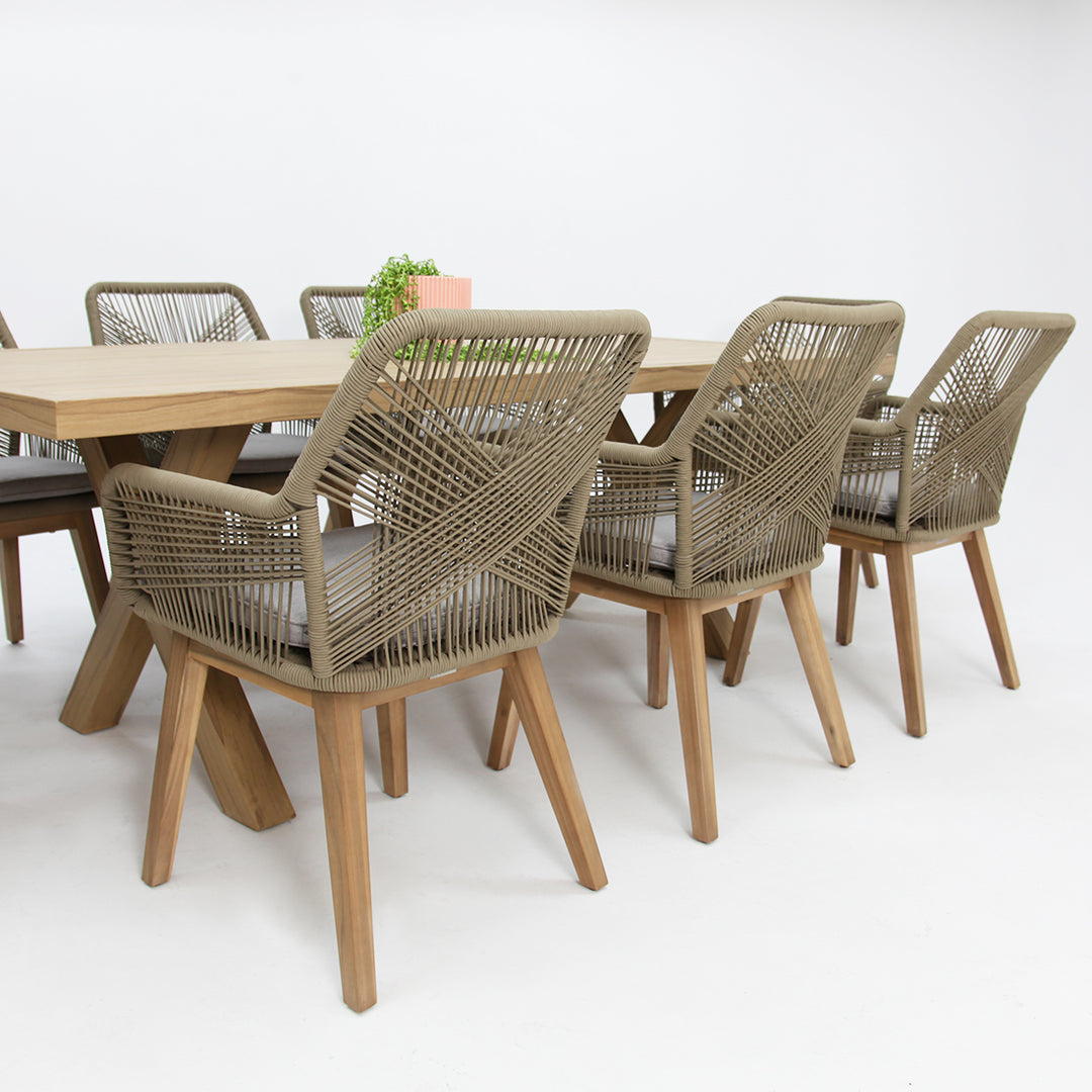 Ravenne Albenga 9pc Dining Setting - Taupe