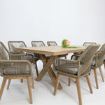 Load image into Gallery viewer, Ravenne Albenga 9pc Dining Setting - Taupe
