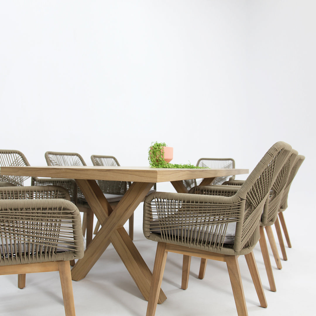 Ravenne Albenga 9pc Dining Setting - Taupe