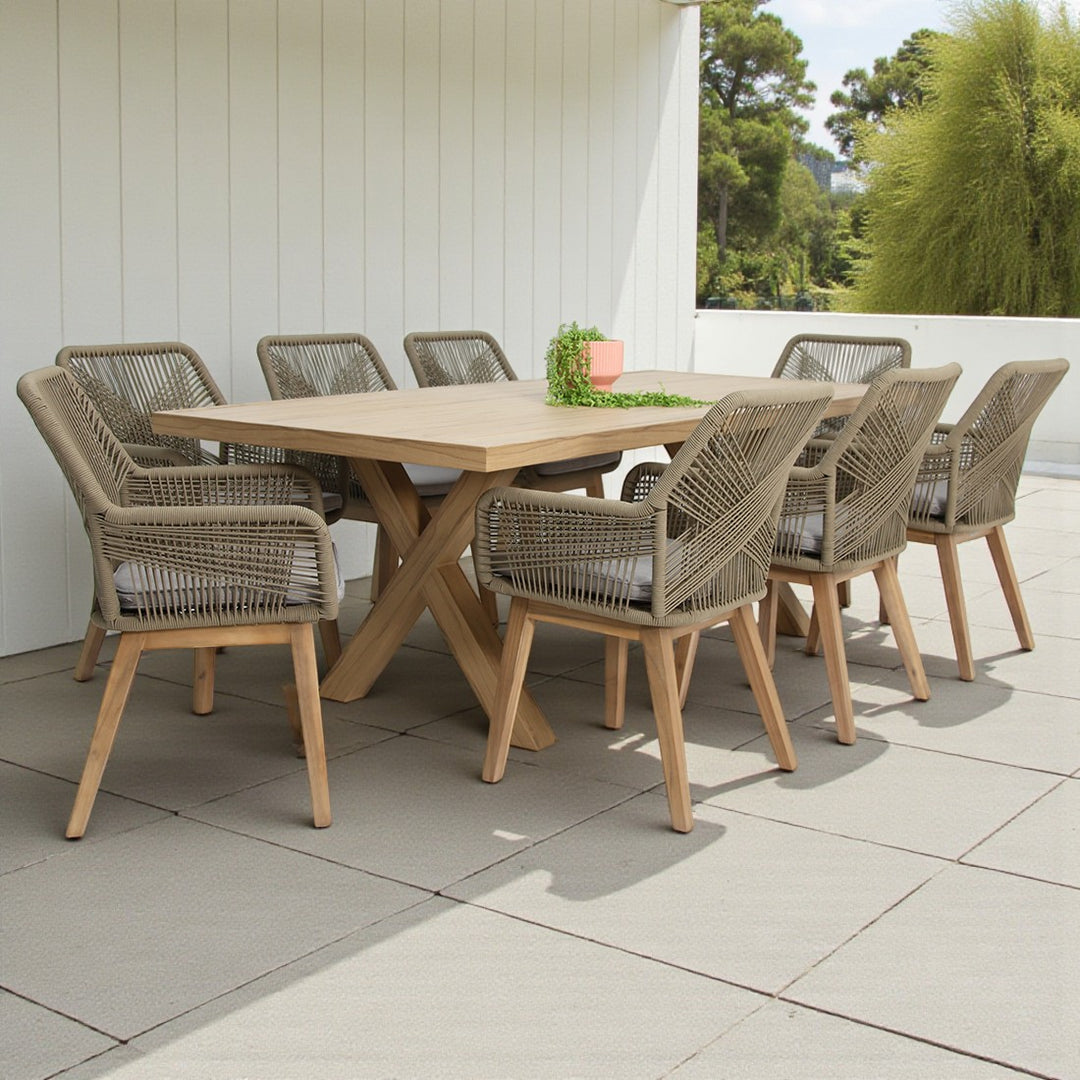 Ravenne Albenga 9pc Dining Setting - Taupe