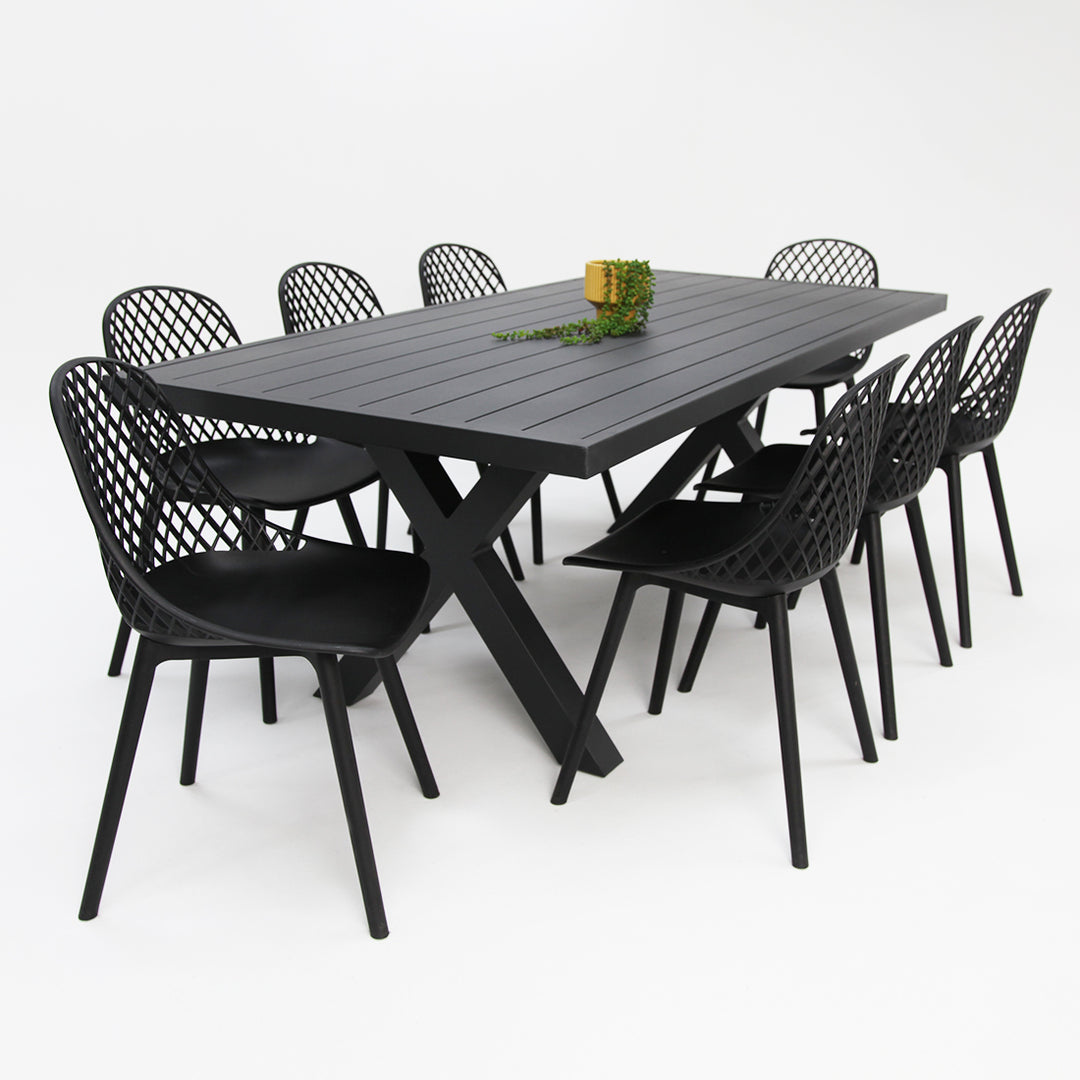 Ravenne Persia 9pc Dining Setting - Black