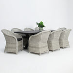 Load image into Gallery viewer, Ravenne Portland 9pc Dining Setting - Black/Grey
