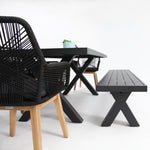 Load image into Gallery viewer, Ravenne Albenga 7pc Dining and Bench Setting - Black
