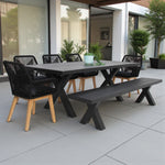 Load image into Gallery viewer, Ravenne Albenga 7pc Dining and Bench Setting - Black
