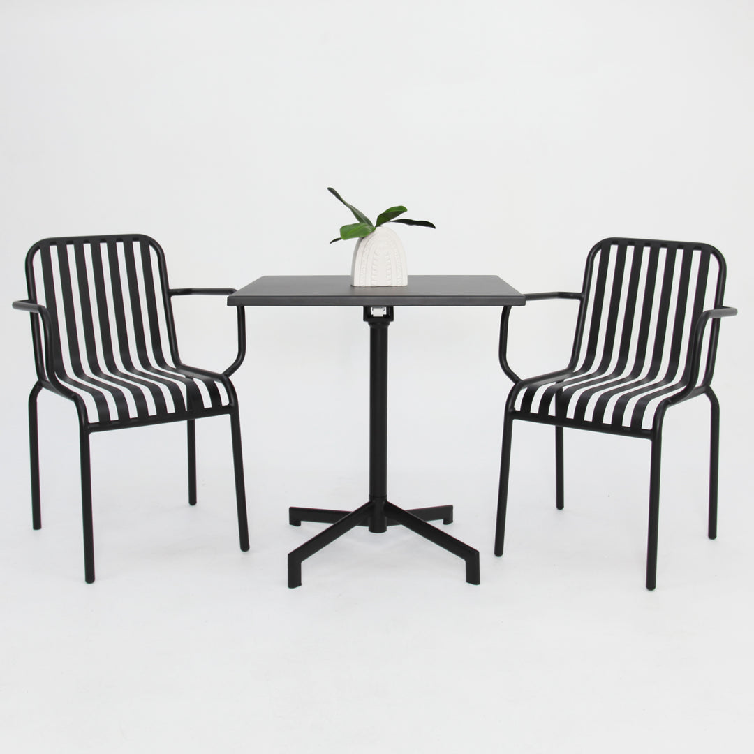 Regent 3pc Cafe Dining Setting - Black
