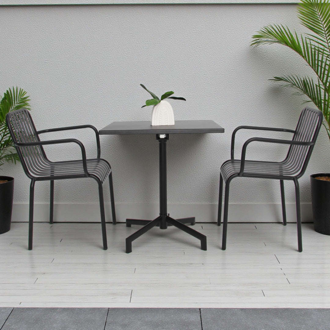 Regent 3pc Cafe Dining Setting - Black